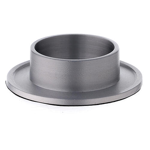 Aluminium candle holder with satin finish 2 1/2 in 1