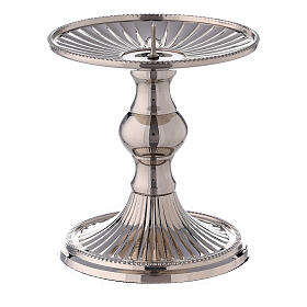 Altar candlestick nickel-plated brass 3 1/2 in