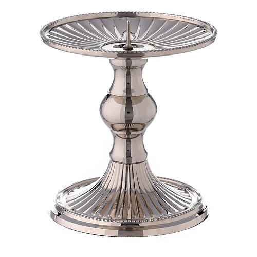Altar candlestick nickel-plated brass 3 1/2 in 1