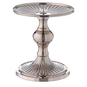 Altar candlestick in nickel-plated brass, 11 cm