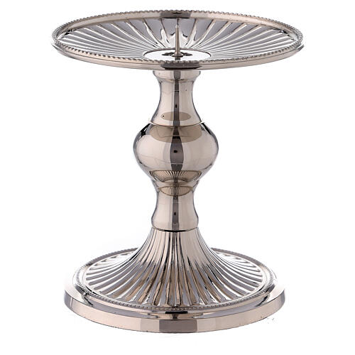 Altar candlestick in nickel-plated brass, 11 cm 1