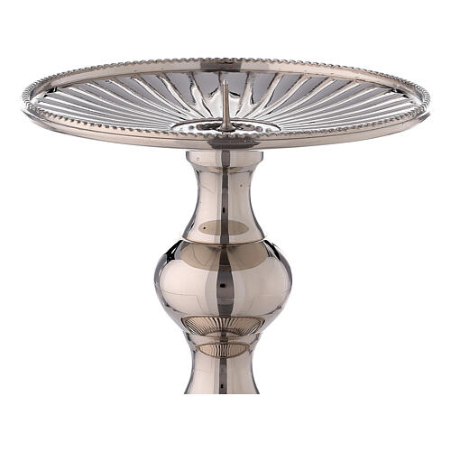 Altar candlestick in nickel-plated brass, 11 cm 2