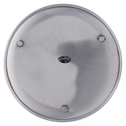 Aluminium candle holder plate with feet 6 3/4 in 3