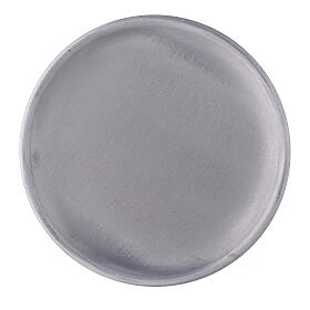 Assiette porte-bougie 12 cm aluminium mat