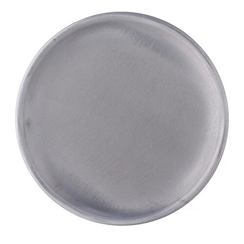 Assiette porte-bougie 12 cm aluminium mat 2