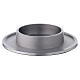 Round candle holder of aluminium with satin finish 4 in s1
