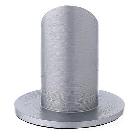 Bougeoir bocal oblique aluminium satiné 4 cm s3