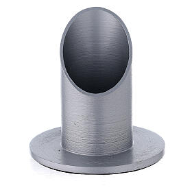 Aluminium candle holder satin finish with mitered socket 1 1/2 in