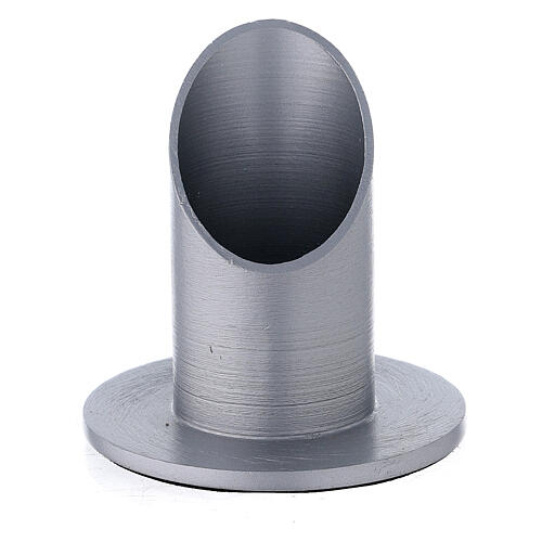 Aluminium candle holder satin finish with mitered socket 1 1/2 in 1