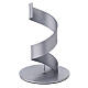 Candleholder with brushed aluminium spiral, 4 cm s1