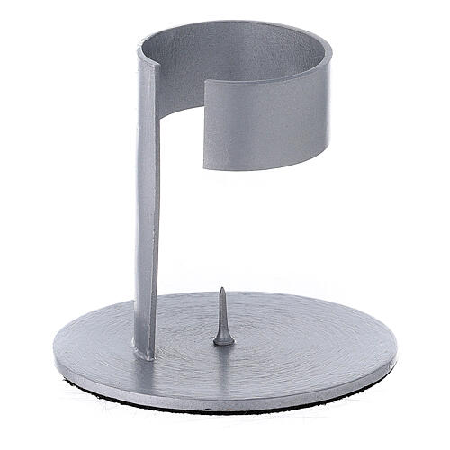 Portacandela fascia alluminio spazzolato 4 cm 2