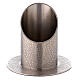 Nickel plated candle holder leather effect finish 5 cm s1