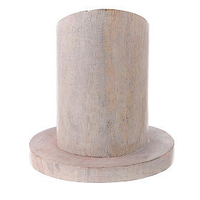 Portavela madera de mango claro corte oblicuo 3 cm s3