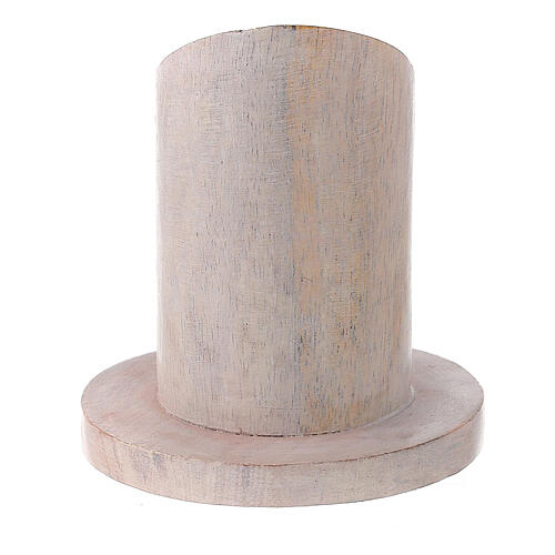 Podstawka świeczki 3 cm, cylinder ukośne cięcie, drewno mangowe jasne 3