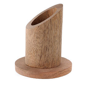 Natural mango wood candle holder 1 1/4 in
