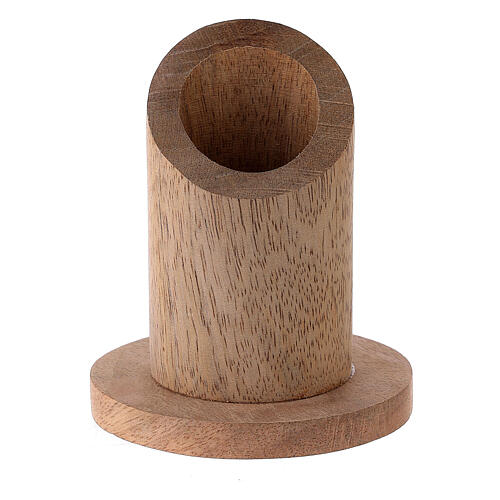 Natural mango wood candle holder 1 1/4 in 1