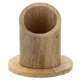 Natural mango wood candle holder 2 in