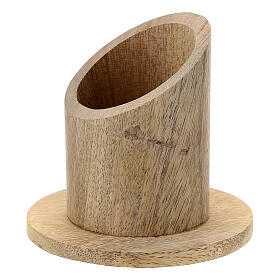 Natural mango wood candle holder 2 in