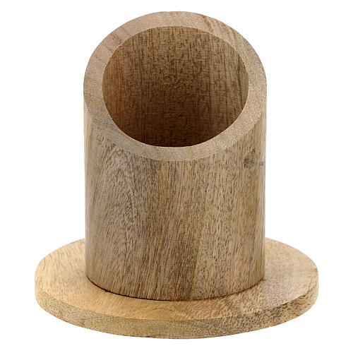 Natural mango wood candle holder 2 in 1