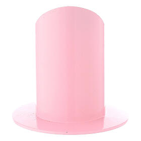 Bougeoir rose pastel fer diamètre 5 cm s3