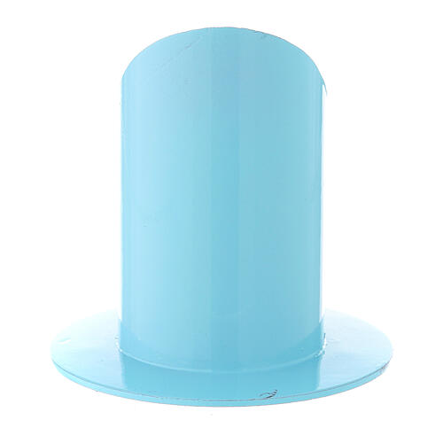 Hellblauer Kerzenhalter aus Eisen, Durchmesser von 5 cm 3
