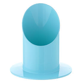Castiçal porta-vela ferro azul claro, diâmetro: 5 cm
