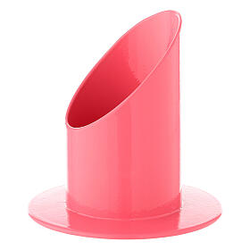 Raspberry pink iron candle holder, 5 cm