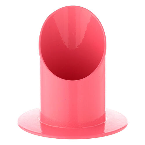 Raspberry pink iron candle holder, 5 cm 1