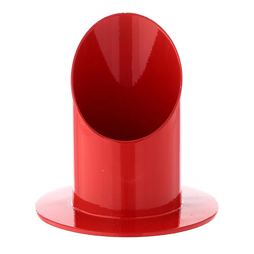 Castiçal porta-vela vermelho brilhante ferro, diâmetro: 5 cm 1
