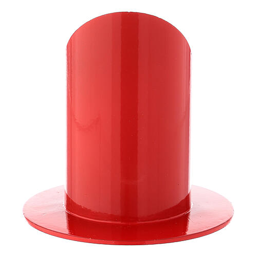 Castiçal porta-vela vermelho brilhante ferro, diâmetro: 5 cm 3