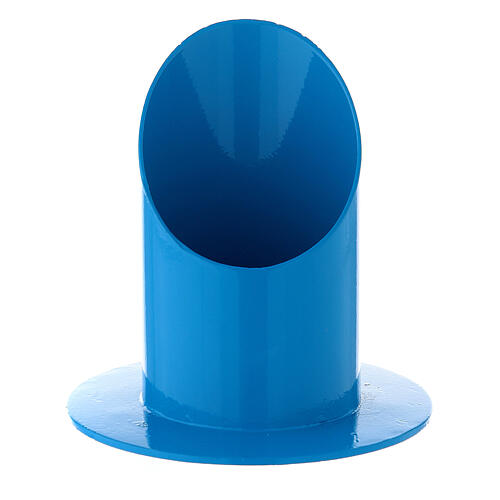 Castiçal porta-vela azul elétrico ferro, diâmetro: 5 cm 1
