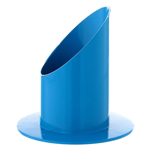 Castiçal porta-vela azul elétrico ferro, diâmetro: 5 cm 2
