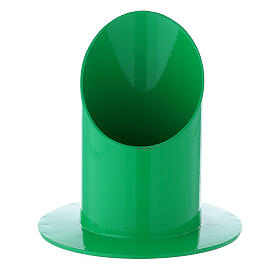 Green iron candle holder base, 5 cm