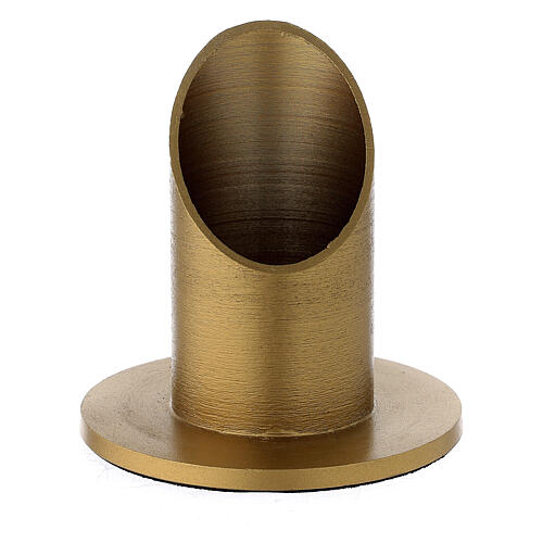Brushed golden aluminium candle holder, 4 cm 1