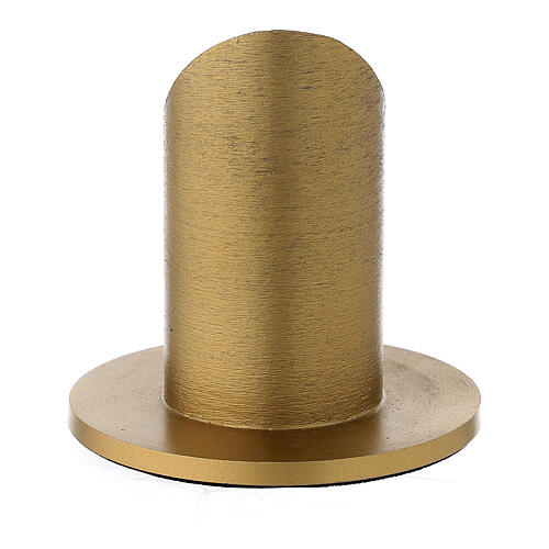 Brushed golden aluminium candle holder, 4 cm 3