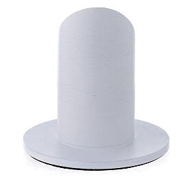 Portavela aluminio cepillado blanco 4 cm s3