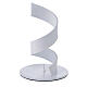 Candleholder with spiral in white aluminium, 4 cm s1