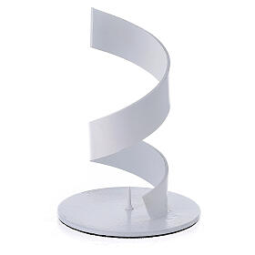 Portacandela spirale alluminio bianco 4 cm s1