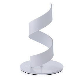 Portacandela spirale alluminio bianco 4 cm s2