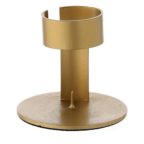 Golden aluminium candle holder with band, 4 cm 1
