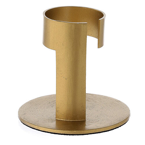 Golden aluminium candle holder with band, 4 cm 3