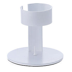 Band-Kerzenhalter aus weißem Aluminium, 4 cm