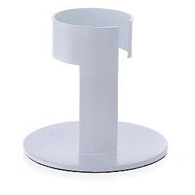 Bougeoir aluminium blanc bande 4 cm s3