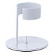 White aluminium candle holder with open band 1 1/2 in s2