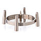 Polished brass candle holder with four supports and punch, 10 cm s2