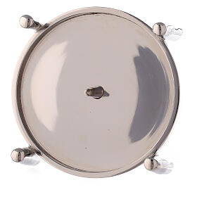 Candle holder with raised plate and 4 feet of polished brass 4 in s3