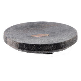 Round stone candle holder plate 4 in
