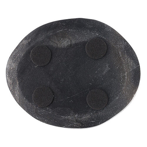 Oval stone candle holder 4x3 in 3