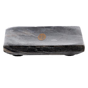 Plato portavela rectangular piedra natural 10x8 cm