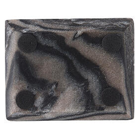Plato portavela rectangular piedra natural 10x8 cm s3